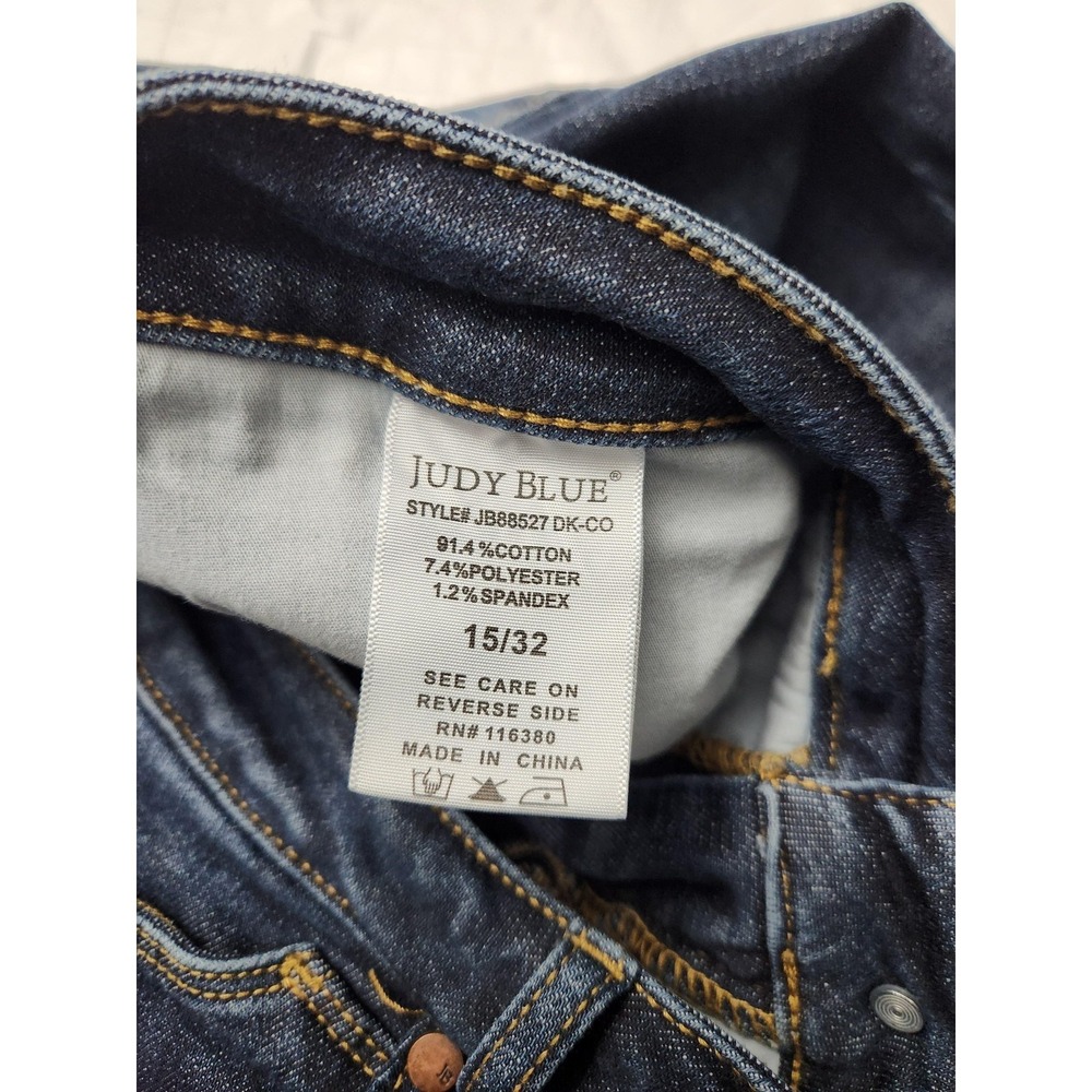 Judy Blue Jeans‎ Womens 15/32 Blue Skinny Fit High Rise Frayed Hem Stretch Denim - Picture 3 of 13